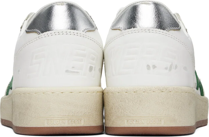 Golden Goose White & Green Ball Star Sneakers - Image 2