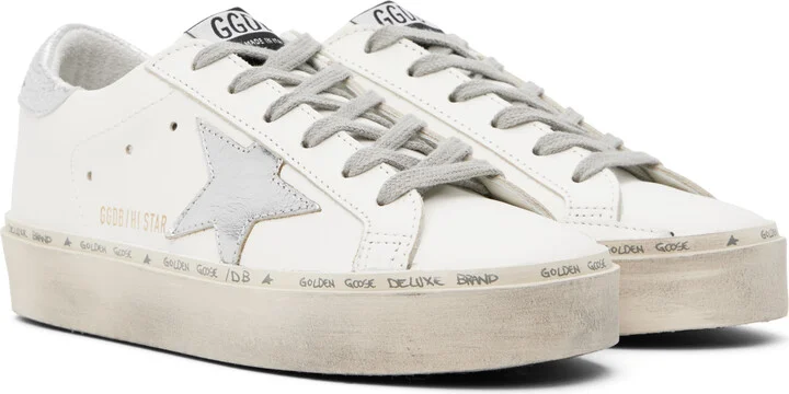 Golden Goose White Hi-Star Sneakers - Image 4