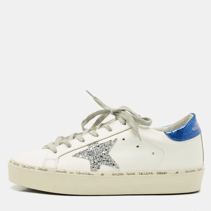Golden Goose White Leather Hi Star Sneakers Size 37