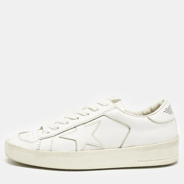 Golden Goose White Leather Stardan Low Top Sneakers Size 38