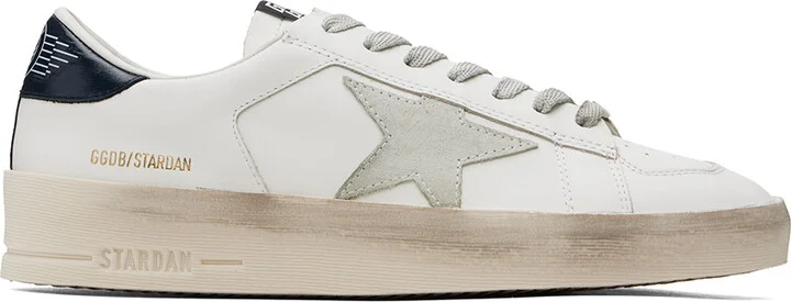 Golden Goose White & Navy Stardan Sneakers
