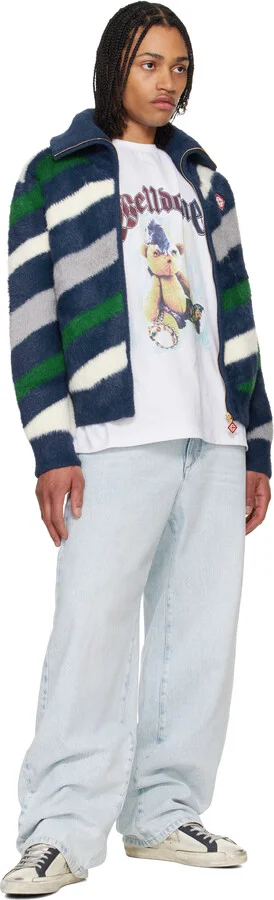 Golden Goose White & Navy Super-Star Sneakers - Image 5