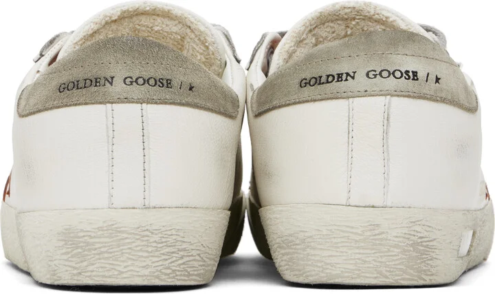 Golden Goose White & Orange Super-Star Penstar Sneakers - Image 2