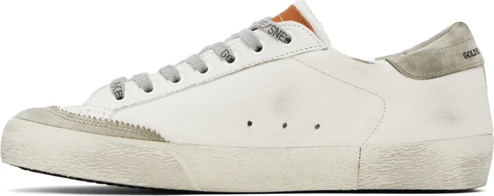 Golden Goose White & Orange Super-Star Penstar Sneakers - Image 3
