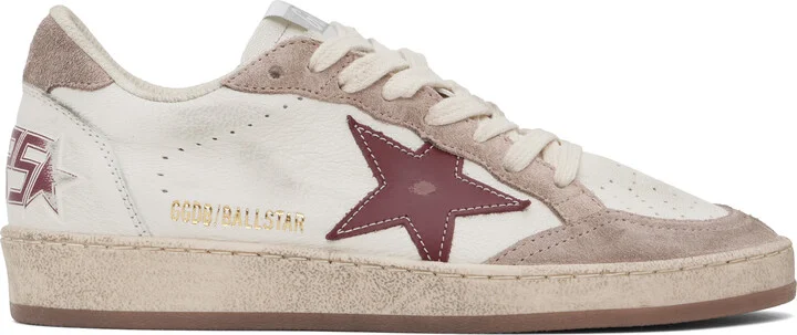 Golden Goose White & Pink Ball Star Sneakers