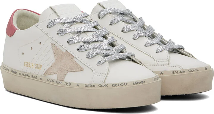 Golden Goose White & Pink Hi Star Classic Sneakers - Image 4
