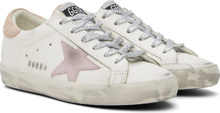 Golden Goose White & Pink Super-Star Classic Sneakers - Image 4