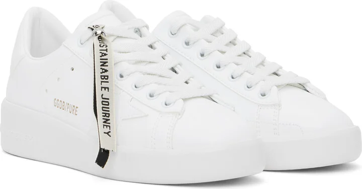 Golden Goose White Purestar Sneakers - Image 4