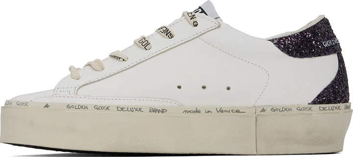 Golden Goose White & Purple Hi Star Classic Sneakers - Image 3
