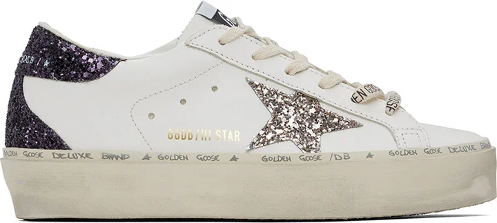 Golden Goose White & Purple Hi Star Classic Sneakers