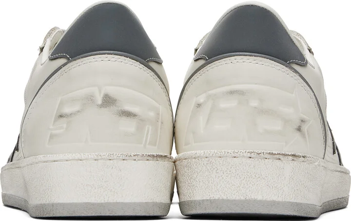 Golden Goose White & Silver Ball Star Sneakers - Image 2