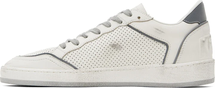 Golden Goose White & Silver Ball Star Sneakers - Image 3