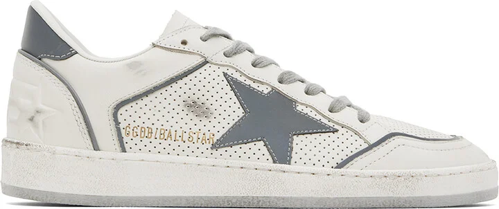 Golden Goose White & Silver Ball Star Sneakers