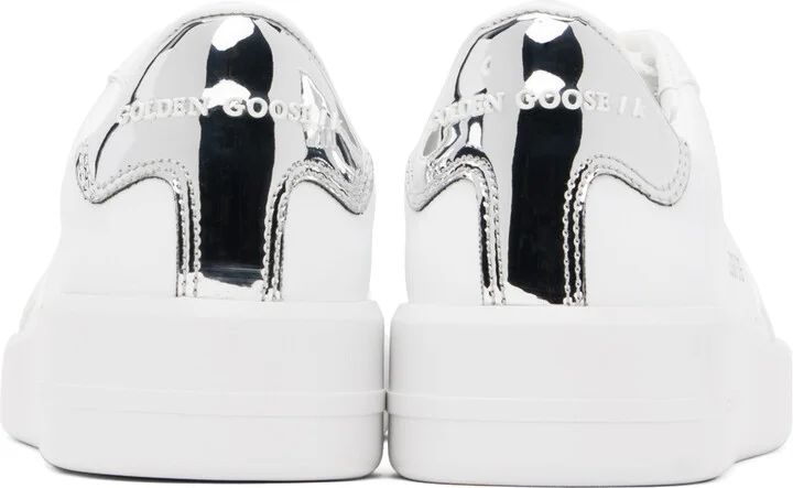 Golden Goose White & Silver Bio-Based Purestar Sneakers - Image 2