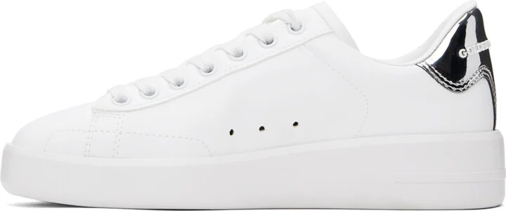 Golden Goose White & Silver Bio-Based Purestar Sneakers - Image 3
