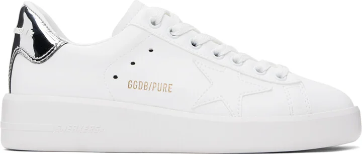 Golden Goose White & Silver Bio-Based Purestar Sneakers