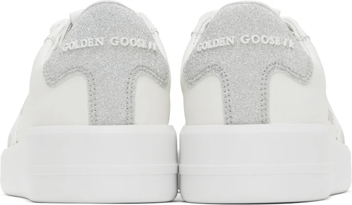 Golden Goose White & Silver Purestar Sneakers - Image 2