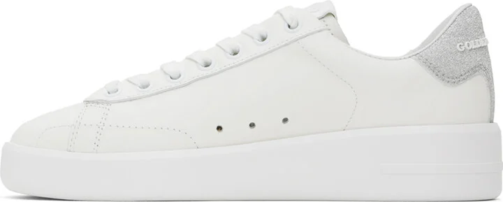 Golden Goose White & Silver Purestar Sneakers - Image 3