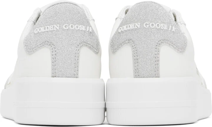 Golden Goose White & Silver Purestar Sneakers - Image 2