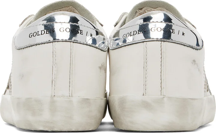 Golden Goose White & Silver Super-Star Sneakers - Image 2