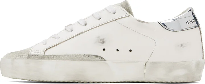 Golden Goose White & Silver Super-Star Sneakers - Image 3