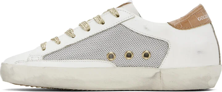 Golden Goose White & Silver Super-Star Sneakers - Image 3