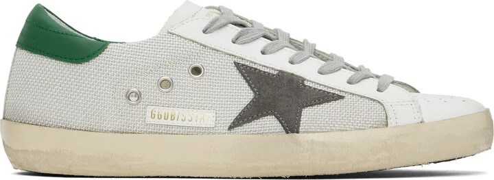 Golden Goose White & Silver Super-Star Sneakers