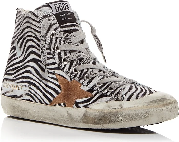 Golden Goose Women's Francy Penstar Horsey Calf Hair High Top Sneakers
