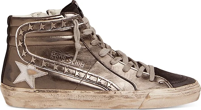 Golden Goose Women's Lace-Up Slide Laminated Star Sneakers
