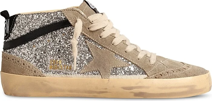 Golden Goose Women's Mid Star Glitter Mid Top Sneakers