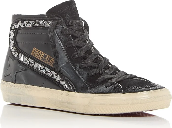 Golden Goose Women's Slide Embellished High Top Sneakers