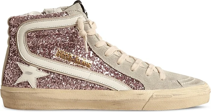 Golden Goose Women's Slide Glitter High Top Sneakers