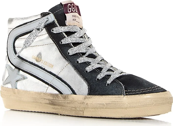 Golden Goose Women's Slide Laminated High Top Sneakers