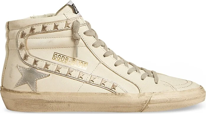 Golden Goose Women's Slide Studded Leather High Top Sneakers