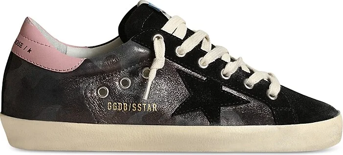 Golden Goose Women's Super-Star Almond Toe Laminated Camouflage Sneakers