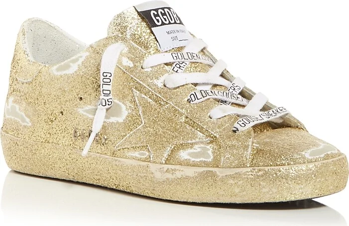 Golden Goose Women's Super-Star Glitter Low Top Sneakers