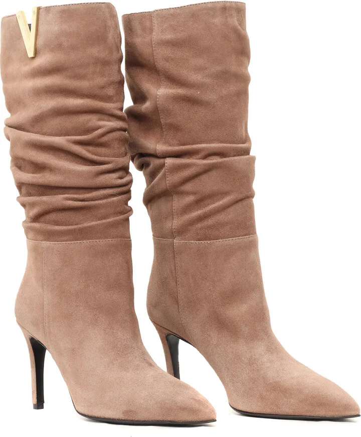 Golden V + Stiletto Heel Boots - Image 2