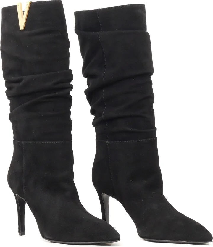 Golden V + Stiletto Heel Boots - Image 2
