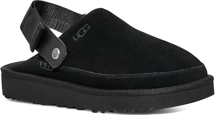 Goldencoast Clogs Men's US 8 Black Suede Slingback Lifestyle Sandals ZPO2181
