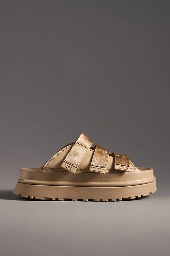 GoldenGlow Slide Sandals
