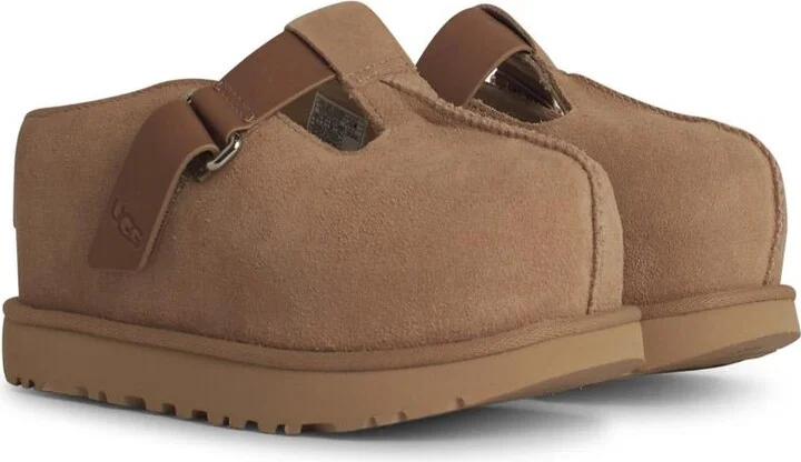 'goldenstar' Beige Suede Slippers - Image 2