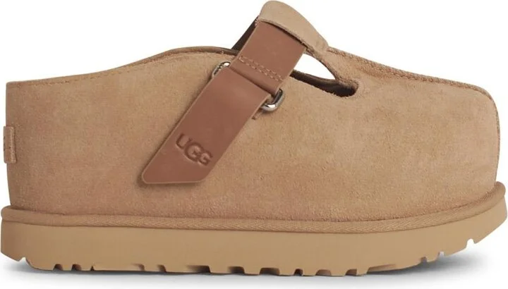 'goldenstar' Beige Suede Slippers
