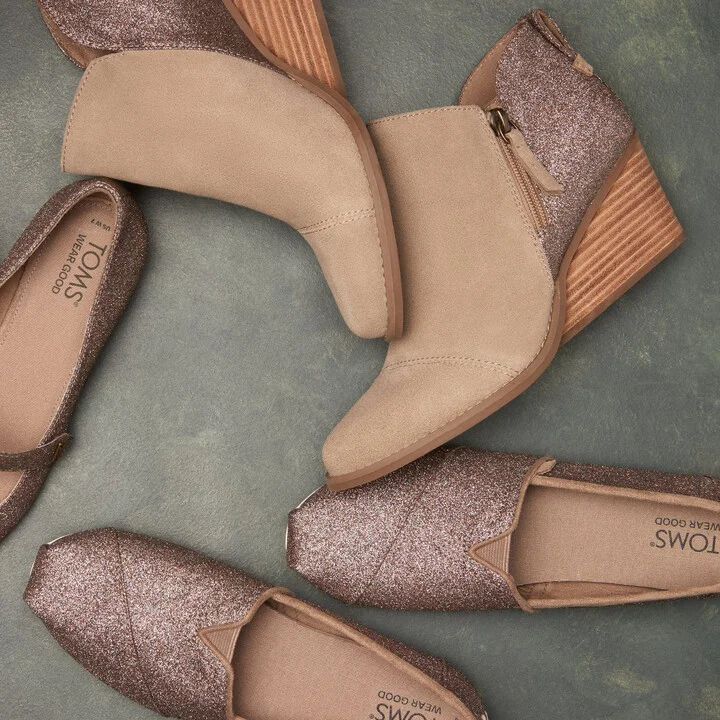 Goldie Natural Suede Rainbow Wedge Boot - Image 3