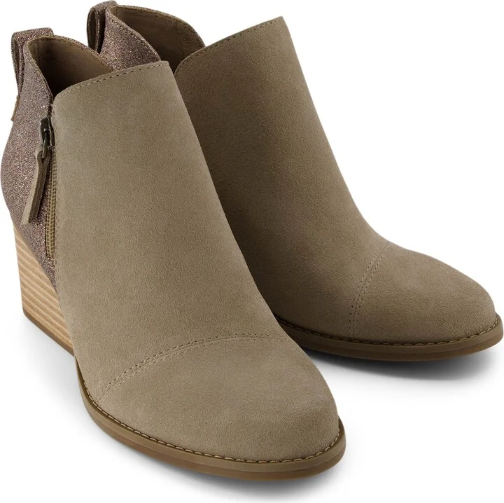 Goldie Natural Suede Rainbow Wedge Boot - Image 4