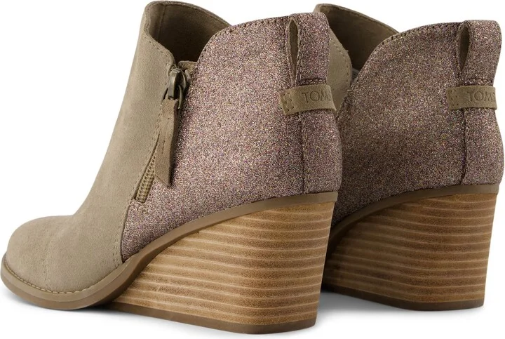 Goldie Natural Suede Rainbow Wedge Boot - Image 5