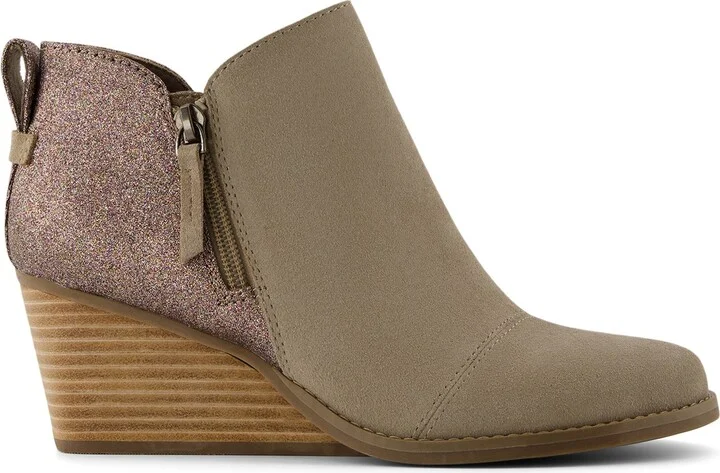 Goldie Natural Suede Rainbow Wedge Boot