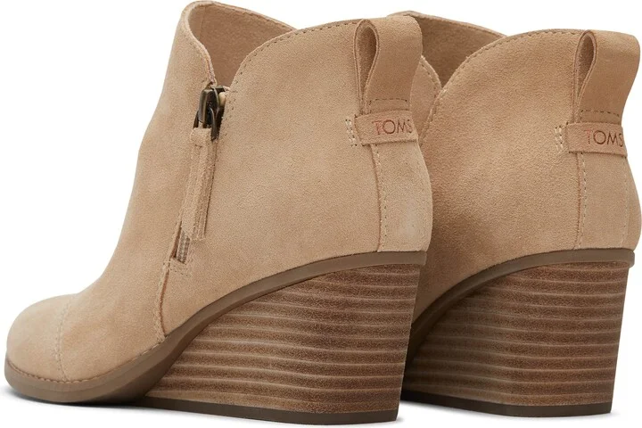 Goldie Oatmeal Suede Wedge Boot - Image 4