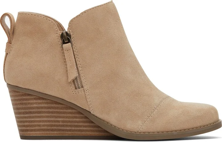 Goldie Oatmeal Suede Wedge Boot