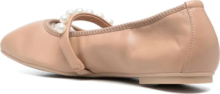 Goldie pearl-embellished leather flats - Image 3