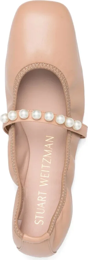 Goldie pearl-embellished leather flats - Image 4